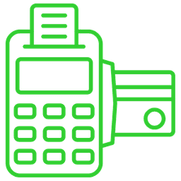 Ícone de integração com TEF e terminal de pagamento.
